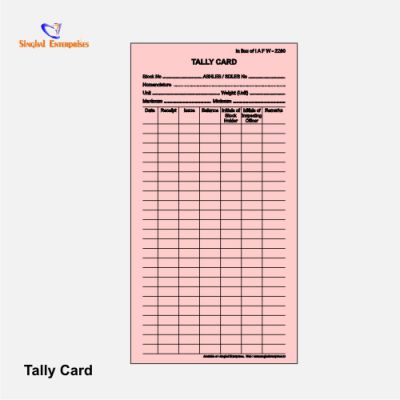 Tally Card : Singhal Enterprises. Tele : 011-28526733