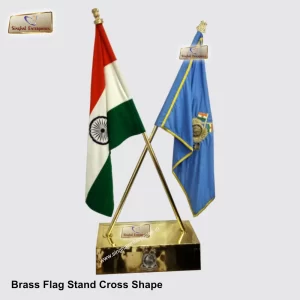 Brass Flag Stand Cross Shape
